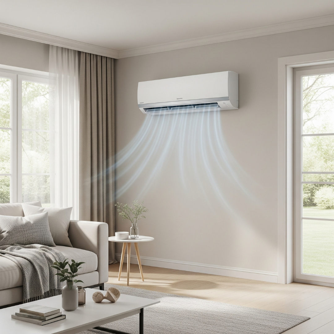 HVAC system blowing air 